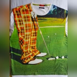 Vintage Marc Ecko T-Shirt Golfer Print Graphic Men's Tee 1990-s Sz XXL Rare EUC